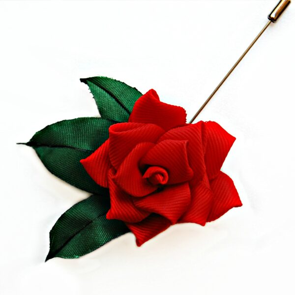 red rose lapel pin