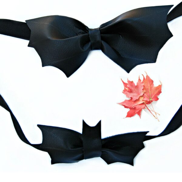 two sizes of bat bow ties