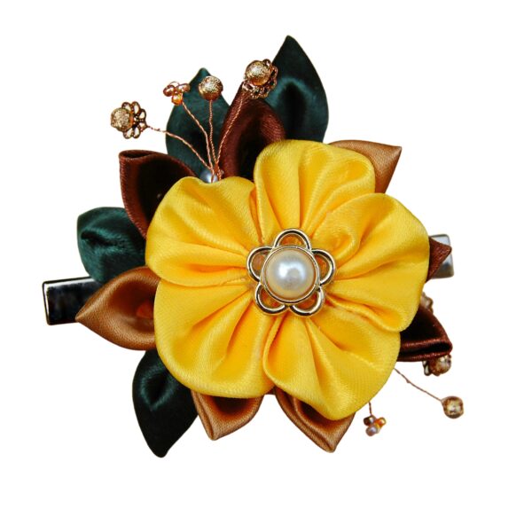 yellow flower hair clip