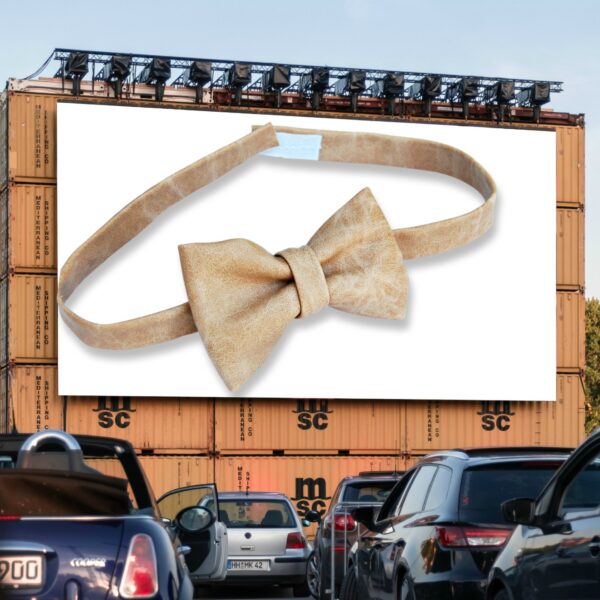 faux leather bowtie