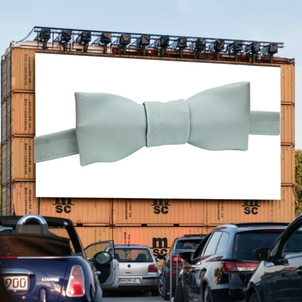 faux leather bowtie on the screen
