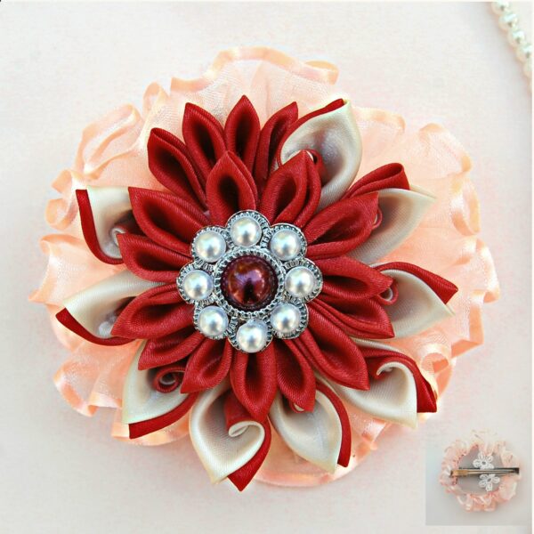 hot pink Kanzashi flower