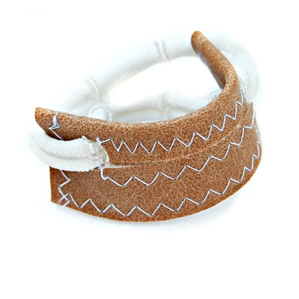 light brown faux leather hair tie