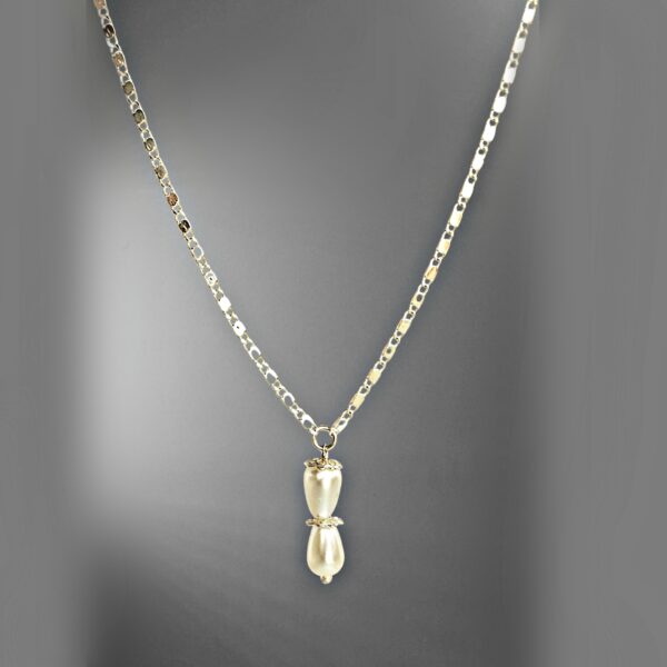 pearl pendant silver necklace