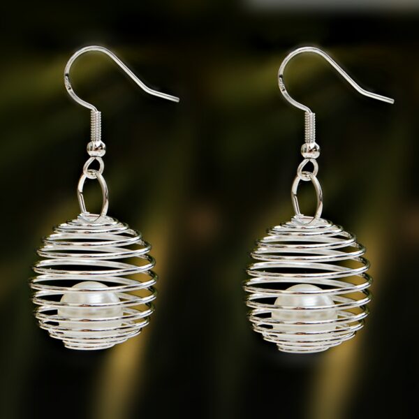 silver spiral earrings