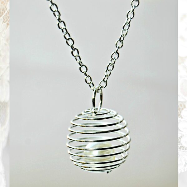 silver spiral pendant necklace