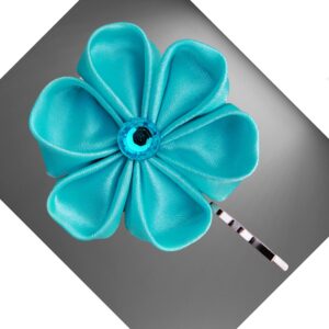 Back to school turquoise flower Bobby pins, Toddler flower hair clip  –  gift for girl