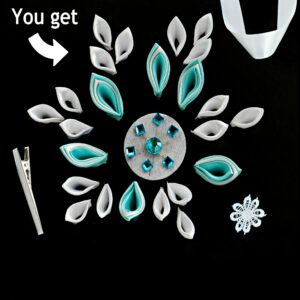 Christmas Craft Kit, DIY Snowflake Ornament Frozen Inspired Craft Kit, Tsumami Kanzashi Kit, Beginners Craft Kit,