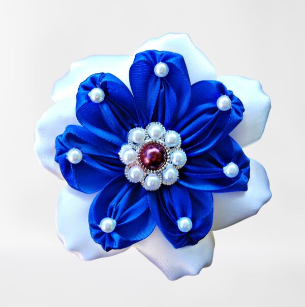 blue white hair clip