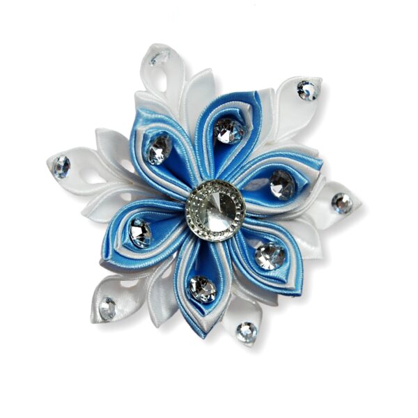 blue white snowflake hair clip