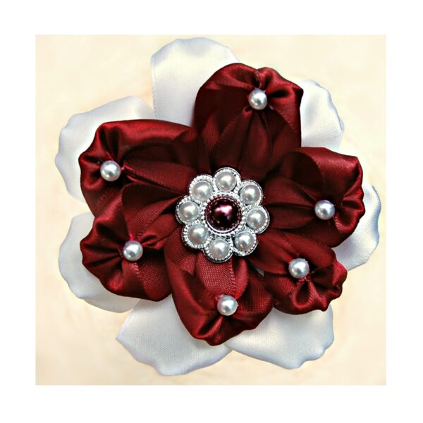 maroon flower hair clip 2