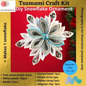Diy Christmas Ornament Craft Kit for Children over 12, DIY Snowflake Sparkling Ornament Frozen Inspired Craft Kit, Beginners Craft Kit,