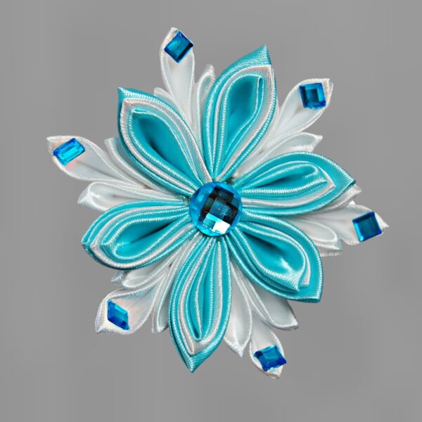 teal blue snowflake hair clip