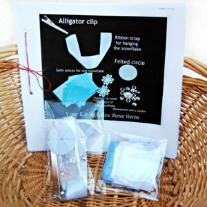 Christmas Craft Kit for Adults, DIY Snowflake Ornament Frozen Inspired Craft Kit, Tsumami Kanzashi Kit, Beginners Craft Kit,