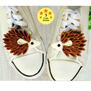 Hedgehogs Shoelace Charms, Brown Hedgehog Shoe Clips, Cute Hedgehog – Gift for Kids Idea