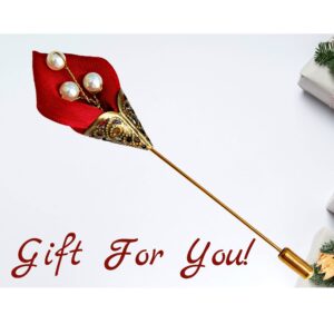 Men’s Lapel Stick Pin – Gifts for Men Idea, Burgundy Wedding Men’s Boutonniere, Custom Lapel Pin For Men – Groomsman Gift Idea