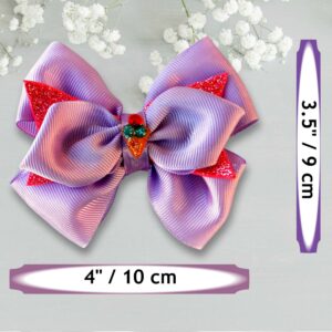 Glitter Pastel Hair Bow for Girls, 4″ Hair Clip for Toddler Girls, Birthday Gift for Girl Kids, New Year Gift for Girls