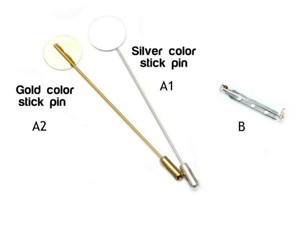 silver pin, gold pin and pin brooch