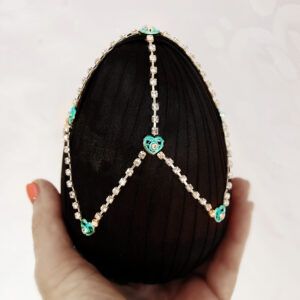 Easter Egg 5.5 Inch Black Faberge Style Egg Ornament, Easter Decor, Easter Gifts, Easter Table Decor Souvenir Egg