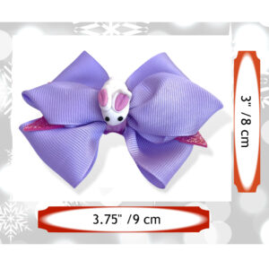 Bunny bow, Purple glitter girl’s hair bow, 4″ hair clip for toddler girl, Birthday gift for girl, Christmas gifts for girls Idea