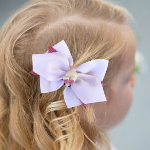 Bunny bow, White glitter girl’s hair bow, 4″ hair clip for toddler girl, Birthday gift for girl, Christmas gifts for girls Idea