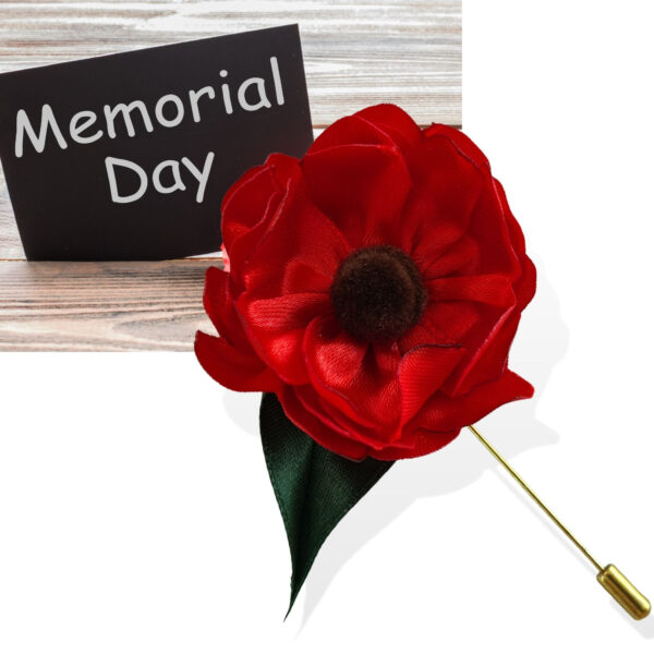 Memorial Day Poppy lapel pin