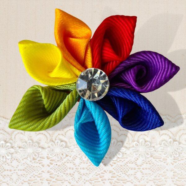 Gay Wedding Lapel Pin, Pride Pin Rainbow Flower, LGBT Flower Brooch Gay's Gift, LGBTQ Accessory