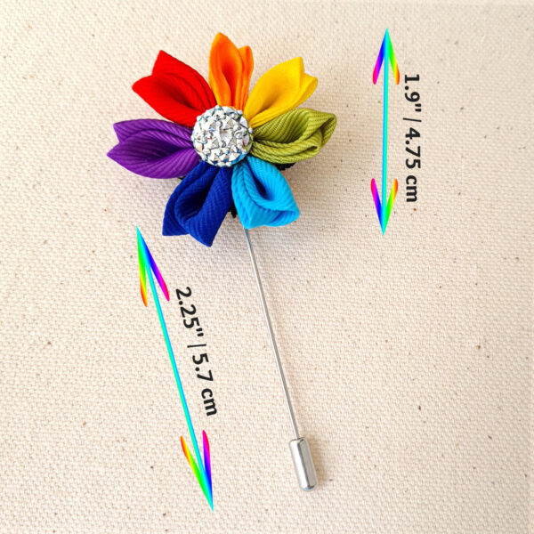 LGBT flower lapel pin