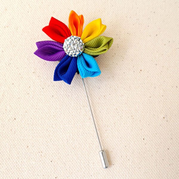 LGBT flower lapel pin