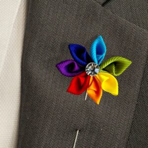Pride Pin Rainbow Flower, Gay Wedding Pin,  LFBT Flower Brooch Gay’s Gift, LGBTQ Accessory