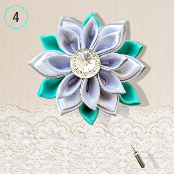 turquoise gray flower boutonniere