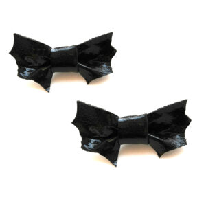 Halloween Earrings, Bat Earrings Gothic Gift for Girl, Black Faux Leather Halloween Studs