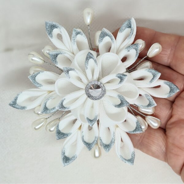 fabric teal white snowflake