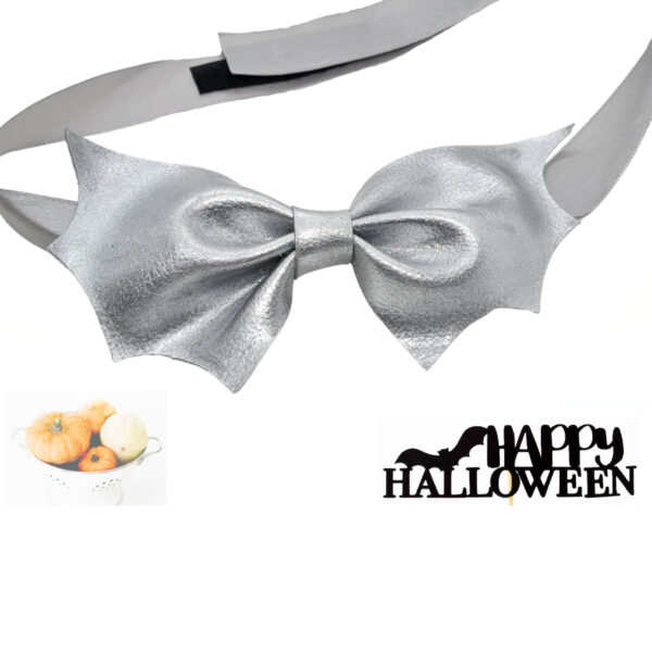silver bat bow tie