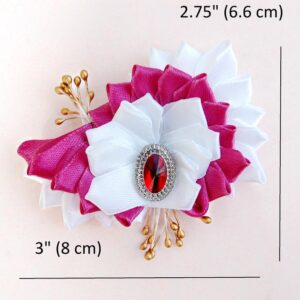 Vintage-Inspired Brooch, Hot Pink Flower Brooch For Women, Gift for Mom