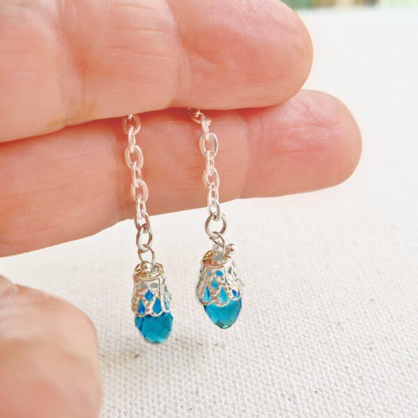 blue transparent earrings