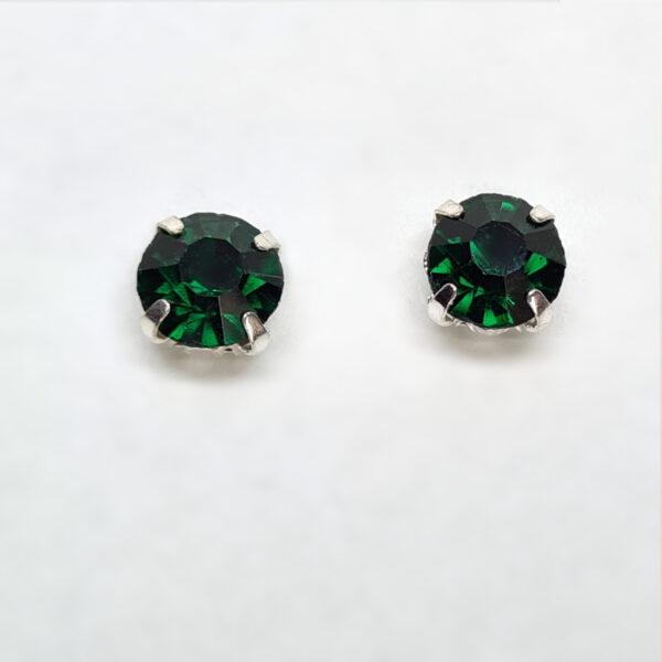 Green crystal magnetic earrings
