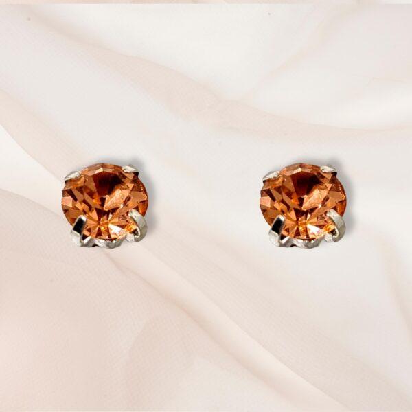 Crystal Coral color magnetic earrings